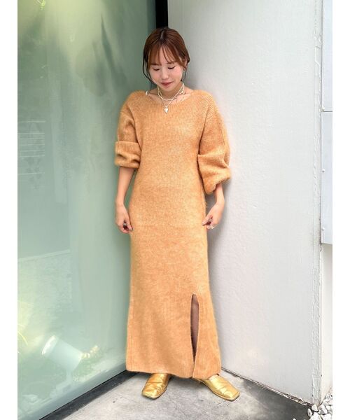 Ungrid(アングリッド)の「2Wayスリットニットワンピ-ス(ワンピース・レディース・ライトグレー/オレンジ/ベージュ・FREE)」の10枚目の写真
