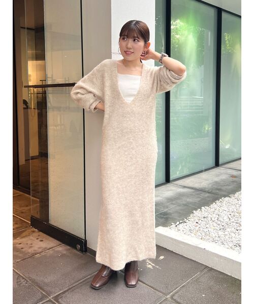 Ungrid(アングリッド)の「2Wayスリットニットワンピ-ス(ワンピース・レディース・ライトグレー/オレンジ/ベージュ・FREE)」の15枚目の写真