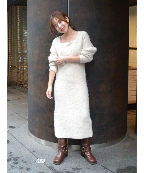 Ungrid(アングリッド)の「2Wayスリットニットワンピ-ス(ワンピース・レディース・ライトグレー/オレンジ/ベージュ・FREE)」の19枚目の写真