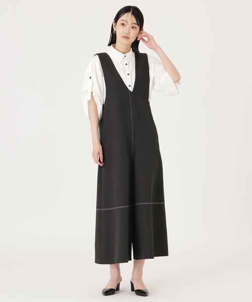 CAST:（キャストコロン）の「【着回し抜群】アシンメトリーオールインワン（ジャンパースカート・レディース・ブラック/グレー系その他2・S/M）」の16枚目の写真