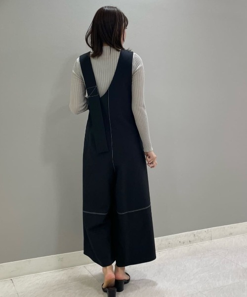 CAST:（キャストコロン）の「【着回し抜群】アシンメトリーオールインワン（ジャンパースカート・レディース・ブラック/グレー系その他2・S/M）」の4枚目の写真