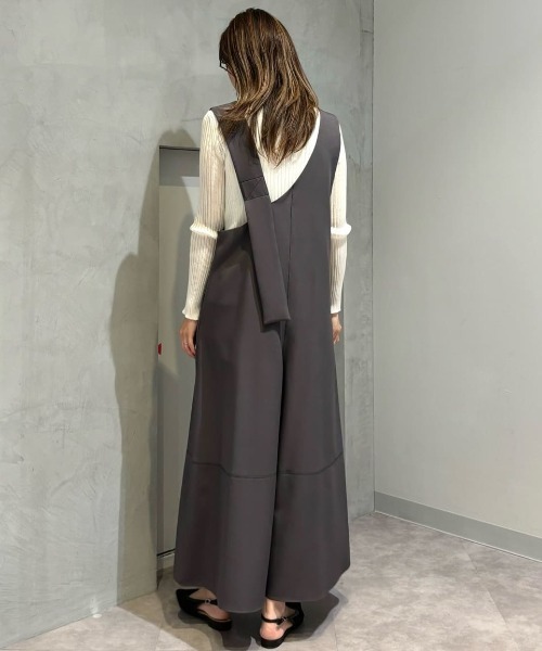 CAST:（キャストコロン）の「【着回し抜群】アシンメトリーオールインワン（ジャンパースカート・レディース・ブラック/グレー系その他2・S/M）」の7枚目の写真