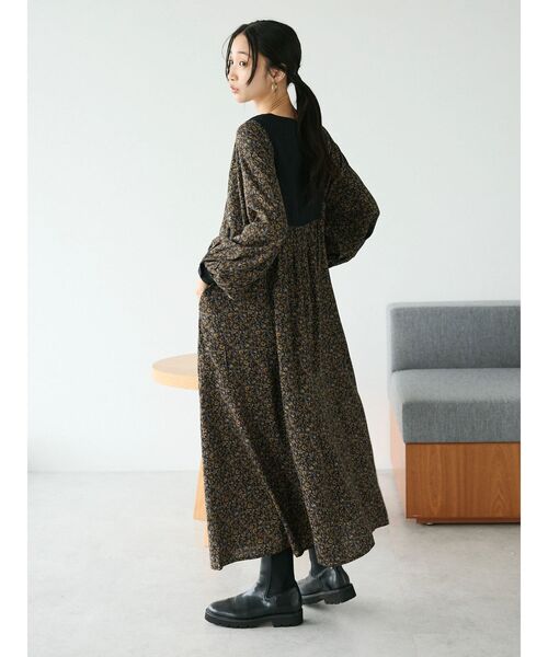 CRAFT STANDARD BOUTIQUE（クラフトスタンダードブティック）の「レーヨンキルト切替ワンピース　◆（ワンピース・レディース・ベージュ/ネイビー/その他14・FREE）」の8枚目の写真