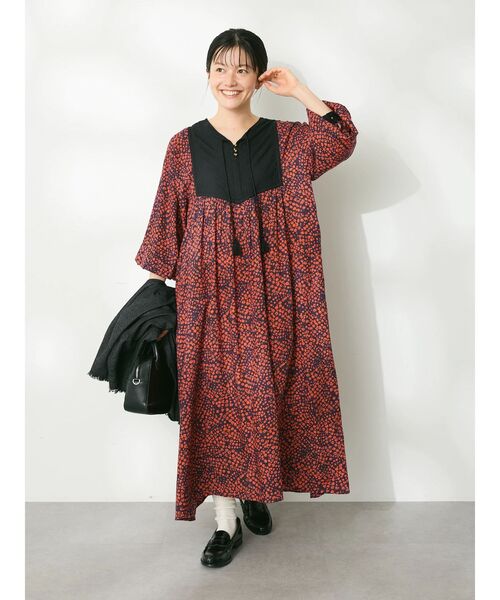 CRAFT STANDARD BOUTIQUE（クラフトスタンダードブティック）の「レーヨンキルト切替ワンピース　◆（ワンピース・レディース・ベージュ/ネイビー/その他14・FREE）」の21枚目の写真