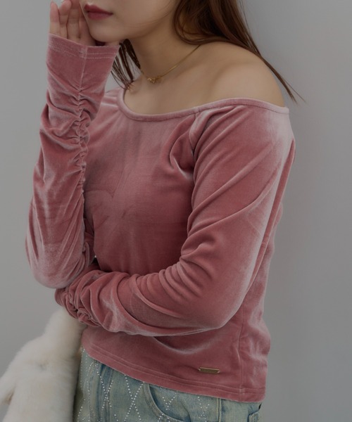 ECREL（エクレール）の「ワンショルベロアトップス（Tシャツ