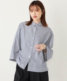 SHIPS Colors | SHIPS Colors:〈手洗い可能〉TR ボクシー ドルマン シャツ ストライプ(シャツ/ブラウス)