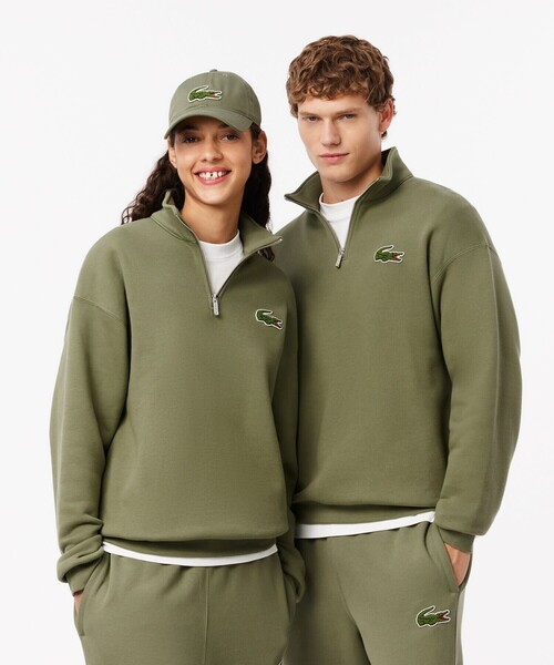 LACOSTE（ラコステ）の「ハーフジップスタンドカラースウェット / スタンドジップ トレーナー（スウェット・メンズ・オフホワイト/ブラック/カーキ・L/M/S/XS）」の3枚目の写真