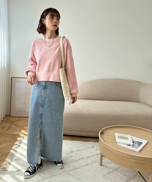 DISCOAT（ディスコート）の「【WEB限定】ショート丈カラースウェット（Tシャツ/カットソー・レディース・グレー/ピンク/ライム/ライトグレー/ブラウン/ホワイト系その他/ネイビー/ベージュ/オリーブ/ブラック/チャコールグレー/モカ・FREE）」の18枚目の写真