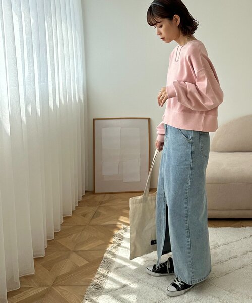 DISCOAT（ディスコート）の「【WEB限定】ショート丈カラースウェット（Tシャツ/カットソー・レディース・グレー/ピンク/ライム/ライトグレー/ブラウン/ホワイト系その他/ネイビー/ベージュ/オリーブ/ブラック/チャコールグレー/モカ・FREE）」の19枚目の写真