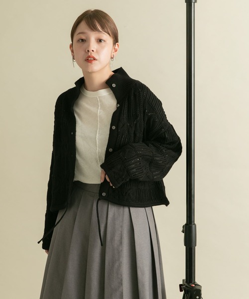 KBF（ケイビーエフ）の「シアーロゴロングTEE（Tシャツ/カットソー・レディース・チャコールグレー/オフホワイト・ONE）」の4枚目の写真