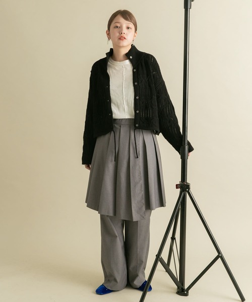 KBF（ケイビーエフ）の「シアーロゴロングTEE（Tシャツ/カットソー・レディース・チャコールグレー/オフホワイト・ONE）」の6枚目の写真