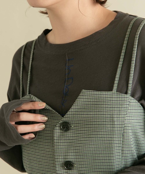 KBF（ケイビーエフ）の「シアーロゴロングTEE（Tシャツ/カットソー・レディース・チャコールグレー/オフホワイト・ONE）」の14枚目の写真