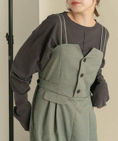 KBF（ケイビーエフ）の「シアーロゴロングTEE（Tシャツ/カットソー・レディース・チャコールグレー/オフホワイト・ONE）」の17枚目の写真