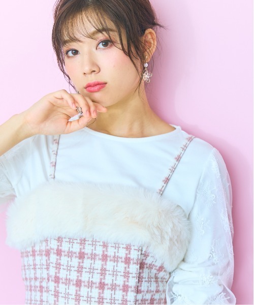 ＜大きいサイズ＞ ファードッキングツイードキャミワンピ marun（ワンピース）｜marun（マルン）