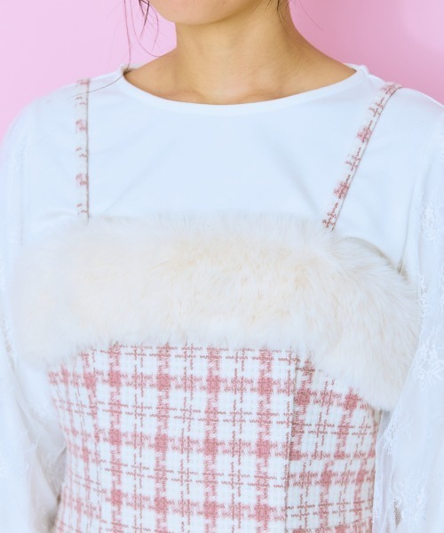 ＜大きいサイズ＞ ファードッキングツイードキャミワンピ marun（ワンピース）｜marun（マルン）