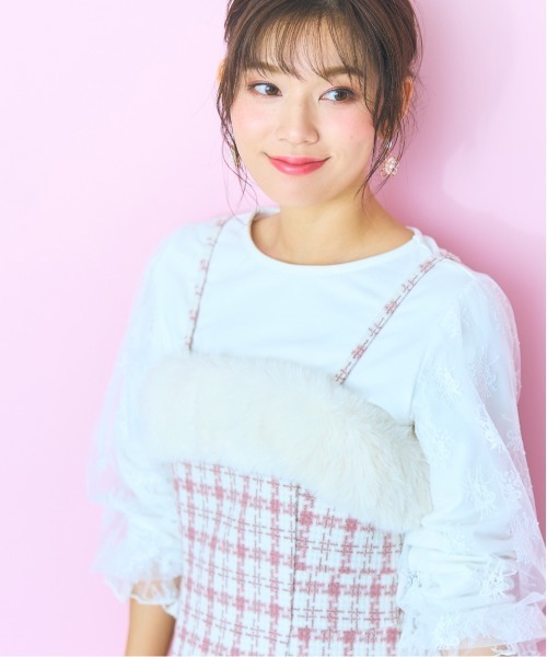 ＜大きいサイズ＞ ファードッキングツイードキャミワンピ marun（ワンピース）｜marun（マルン）