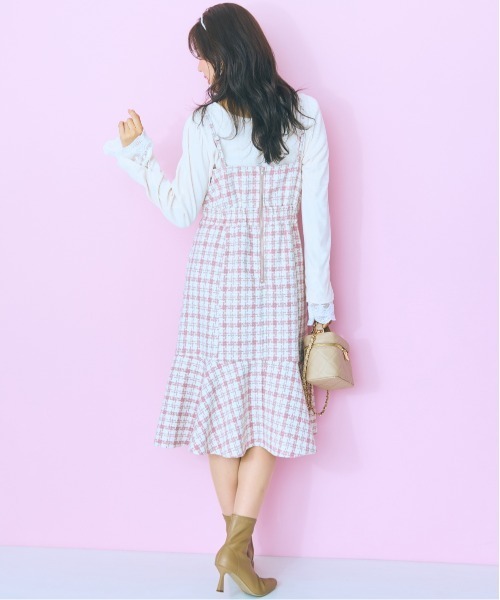 ＜大きいサイズ＞ ファードッキングツイードキャミワンピ marun（ワンピース）｜marun（マルン）