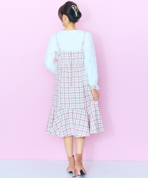 ＜大きいサイズ＞ ファードッキングツイードキャミワンピ marun（ワンピース）｜marun（マルン）