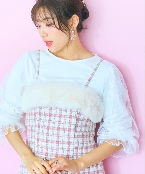 ＜大きいサイズ＞ ファードッキングツイードキャミワンピ marun（ワンピース）｜marun（マルン）