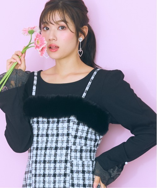 ＜大きいサイズ＞ ファードッキングツイードキャミワンピ marun（ワンピース）｜marun（マルン）