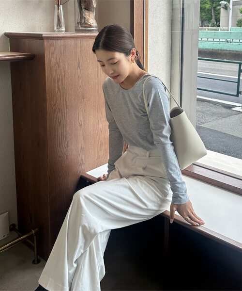 yuiさんコラボ ]選べる2タイプ×半袖/長袖 デザインカットソー（Tシャツ