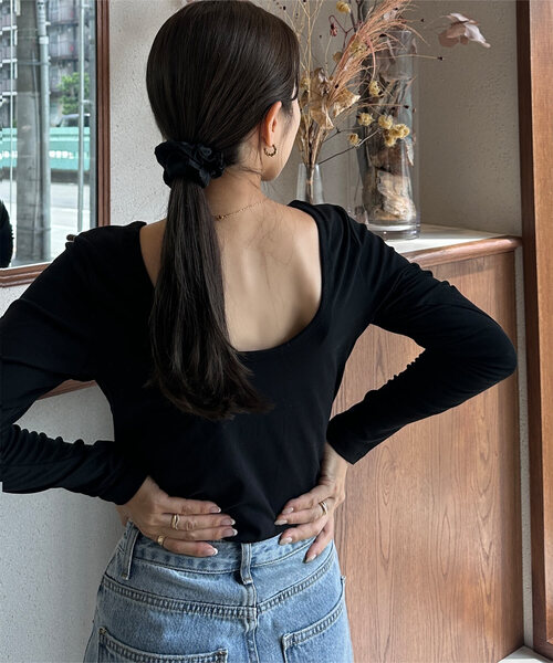 KOBE LETTUCE（コウベレタス）の「[ yuiさんコラボ ]選べる2タイプ半袖デザインカットソー（Tシャツ/カットソー・レディース・ブラック/グレー/ホワイト系その他/ホワイト系その他2/ブラック系/グレー系/アイボリー系/アイボリー系1/アイボリー系2/アイボリー系3/ホワイト系/ブラウン系/オフホワイト/ブラウン/ホワイト系その他4/ホワイト系その他5/ホワイト系その他7/ホワイト系その他6/ホワイト系その他3/ホワイト系1/ホワイト系2/ホワイト系5/ホワイト系6/ホワイト系7/ホワイト系8/ホワイト系9/ホワイト系3/ホワイト系4/ブラック系1/ブラック系2/グレー系1/グレー系2/アイボリー系6/アイボリー系7/ブラック系5/ブラック系6・M/M1/M2/M3）」の20枚目の写真