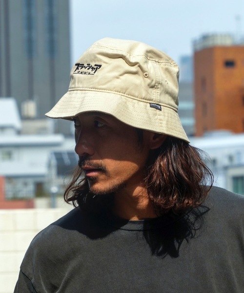 THRASHER(スラッシャー)の「THRASHER/スラッシャー BUCKET HAT スラッシャー バケットハット フェス カタカナロゴ刺繍 コットンツイル(ハット・メンズ・ベージュ/ホワイト/ブラック・FREE)」の10枚目の写真