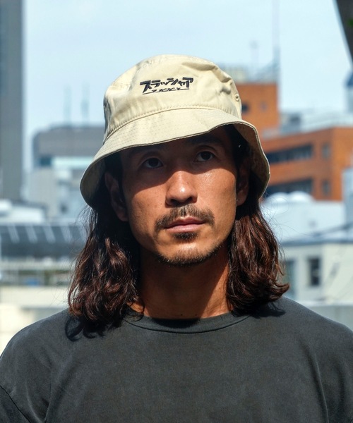THRASHER(スラッシャー)の「THRASHER/スラッシャー BUCKET HAT スラッシャー バケットハット フェス カタカナロゴ刺繍 コットンツイル(ハット・メンズ・ベージュ/ホワイト/ブラック・FREE)」の9枚目の写真