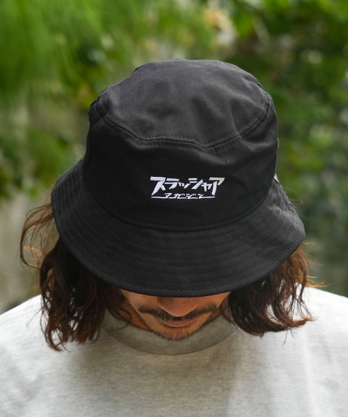 THRASHER(スラッシャー)の「THRASHER/スラッシャー BUCKET HAT スラッシャー バケットハット フェス カタカナロゴ刺繍 コットンツイル(ハット・メンズ・ベージュ/ホワイト/ブラック・FREE)」の7枚目の写真