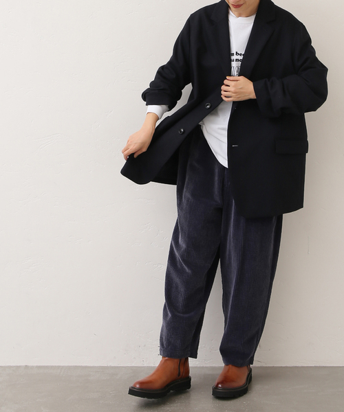 JOURNAL STANDARD LUXE(ジャーナルスタンダード ラックス)の「RE ウール ジャケット(テーラードジャケット・レディース・ベージュ系その他/ネイビー・FREE)」の8枚目の写真