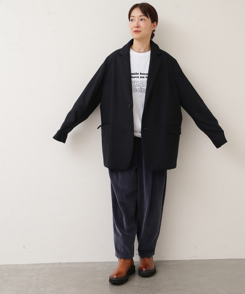 JOURNAL STANDARD LUXE(ジャーナルスタンダード ラックス)の「RE ウール ジャケット(テーラードジャケット・レディース・ベージュ系その他/ネイビー・FREE)」の9枚目の写真