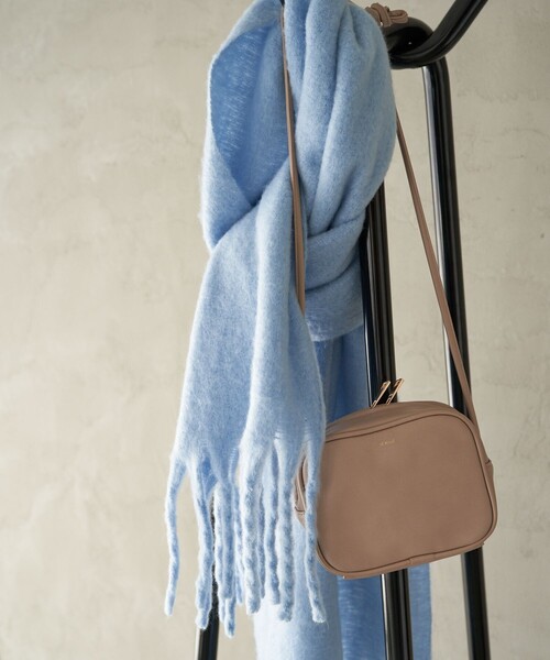 FREAK'S STORE（フリークスストア）の「ボリューム フリンジマフラー（マフラー・レディース・グレー/オフホワイト/サックスブルー/ピンク・ONE SIZE）」の10枚目の写真