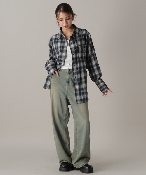 FOREVER 21(フォーエバー トゥエンティーワン)の「【2024FW】ネルチェックシャツ(シャツ/ブラウス・レディース・ダークブラウン/ネイビー/ブラック・FREE)」の15枚目の写真