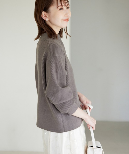 ROPE' PICNIC（ロペピクニック）の「ハーフジップニットプルオーバー（ニット/セーター・レディース・ベージュ/グレー系その他/ブラック・38）」の16枚目の写真