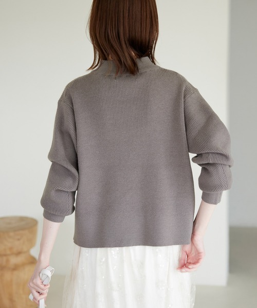 ROPE' PICNIC（ロペピクニック）の「ハーフジップニットプルオーバー（ニット/セーター・レディース・ベージュ/グレー系その他/ブラック・38）」の17枚目の写真