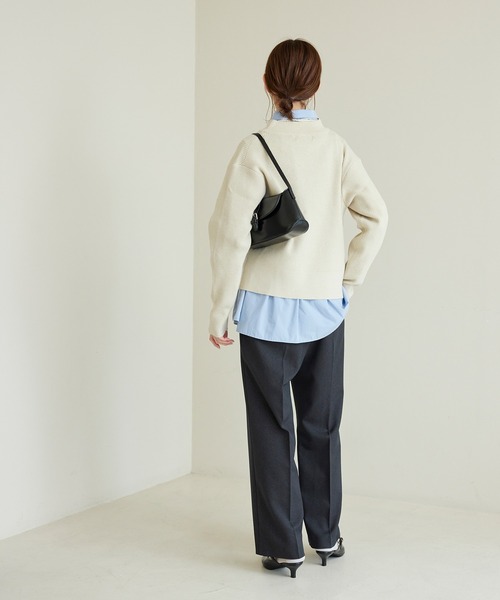 ROPE' PICNIC（ロペピクニック）の「ハーフジップニットプルオーバー（ニット/セーター・レディース・ベージュ/グレー系その他/ブラック・38）」の21枚目の写真