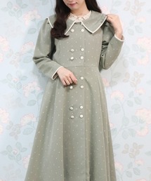 配色パイピングドット柄ワンピースコート/ananotherangelus/fint フィント