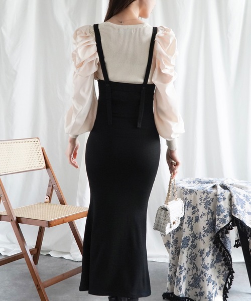 セール】【Jasmine】ハイウエストサスペンダースカート（スカート