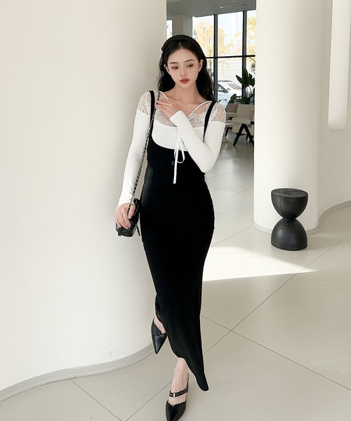 セール】【Jasmine】ハイウエストサスペンダースカート（スカート