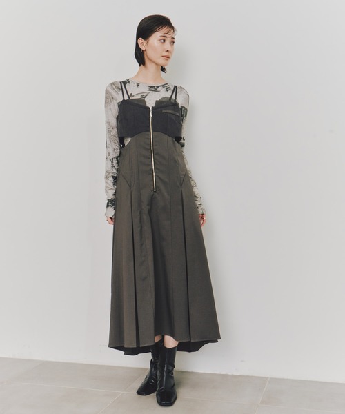 united tokyoサイドスリットキャミワンピース セール】【残りわずか！】サイドスリットキャミワンピース｜細見え