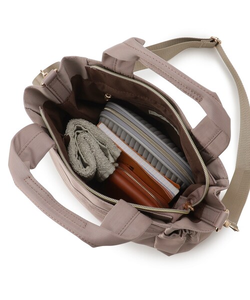 SHOO・LA・RUE（シューラルー）の「◆【撥水/2WAY】フロントファスナーポケットトートバッグ（トートバッグ・レディース・ブラック/ベージュ/ライトパープル・00）」の12枚目の写真