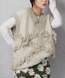 Lull | 【Lull / ルル】モノトーンフリンジニットベスト(ベスト)