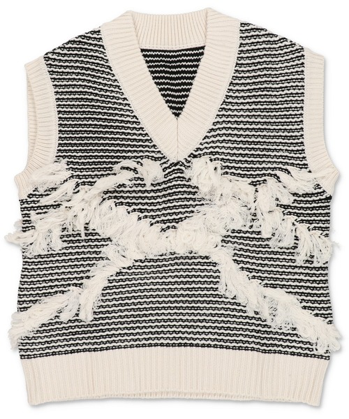 Lull（ルル）の「【Lull / ルル】モノトーンフリンジニットベスト（ベスト・レディース・オフホワイト/杢グレー・ONESIZE）」の18枚目の写真