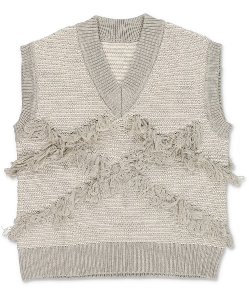 Lull（ルル）の「【Lull / ルル】モノトーンフリンジニットベスト（ベスト・レディース・オフホワイト/杢グレー・ONESIZE）」の19枚目の写真