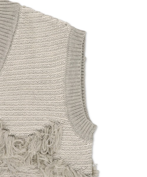 Lull（ルル）の「【Lull / ルル】モノトーンフリンジニットベスト（ベスト・レディース・オフホワイト/杢グレー・ONESIZE）」の21枚目の写真