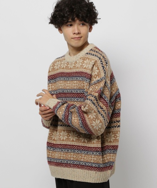 セール】レトロフェアアイルニットプルオーバー（ニット/セーター