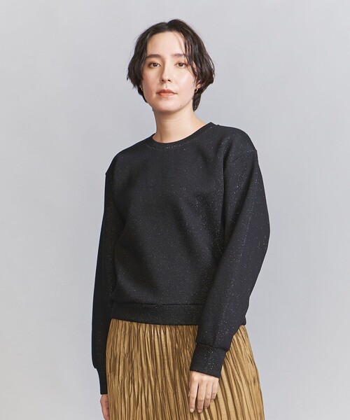 ラメダンボールクルーネックトップス ブラック BEAUTY&YOUTH UNITED ARROWS - ラメダンボールクルーネックトップス