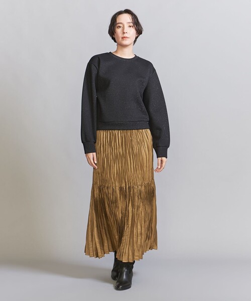 ラメダンボールクルーネックトップス ブラック BEAUTY&YOUTH UNITED ARROWS - ラメダンボールクルーネックトップス