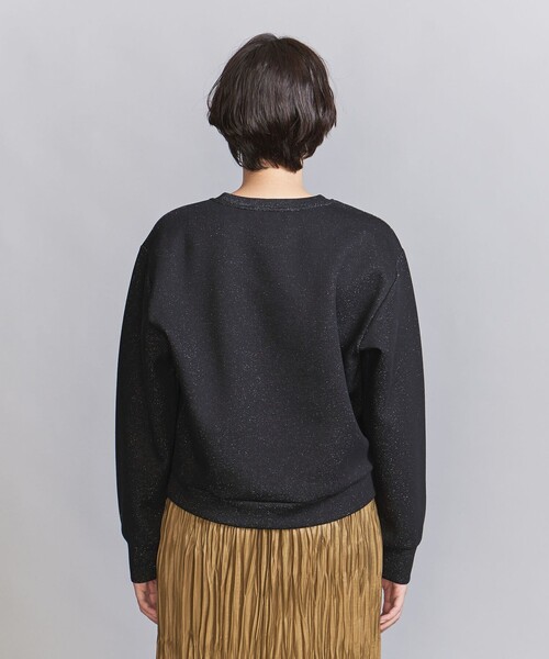 BEAUTY&YOUTH UNITED ARROWS - ラメダンボールクルーネックトップス ブラック BEAUTY&YOUTH UNITED ARROWS（ビューティーアンドユースユナイテッド