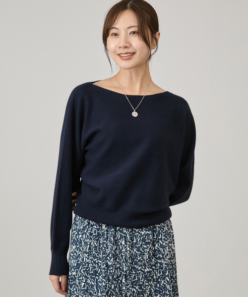 Jayro（ジャイロ）の「ドルマンボートネックニット（ニット/セーター・レディース・ベージュ/ネイビー/ブラック/パープル/グレー/ホワイト系その他/カーキ/ピンク/オレンジ・FREE）」の6枚目の写真